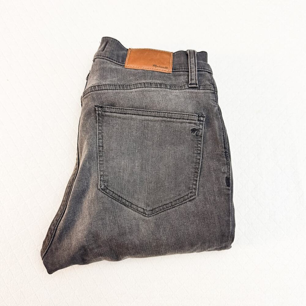 Madewell 9” High Rise Skinny Denim Jeans Raw Hem Gray/Black Size 27